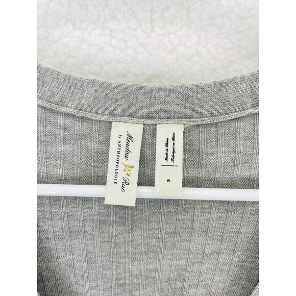 Anthropologie Meadow Rue Cali Cardigan Women’s Size S Gray Ribbed Button Duster - Picture 2 of 8